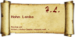 Hohn Lenke névjegykártya